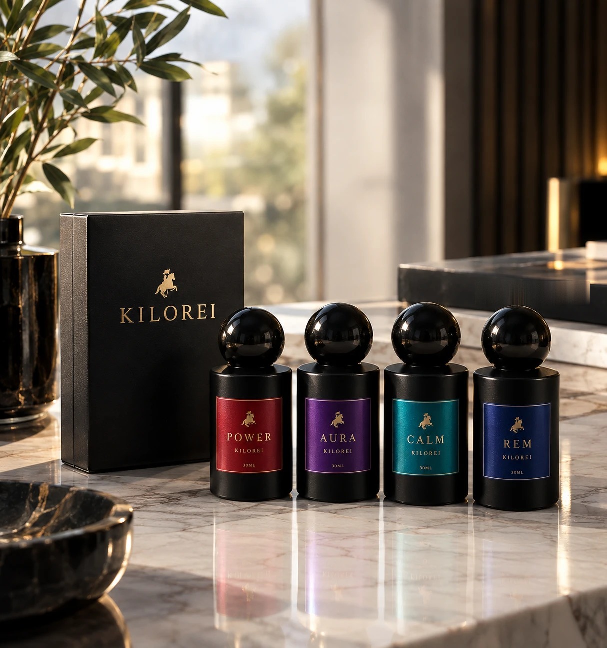 KILOREI 4er-Set: POWER, AURA, CALM und REM mit Magnetbox